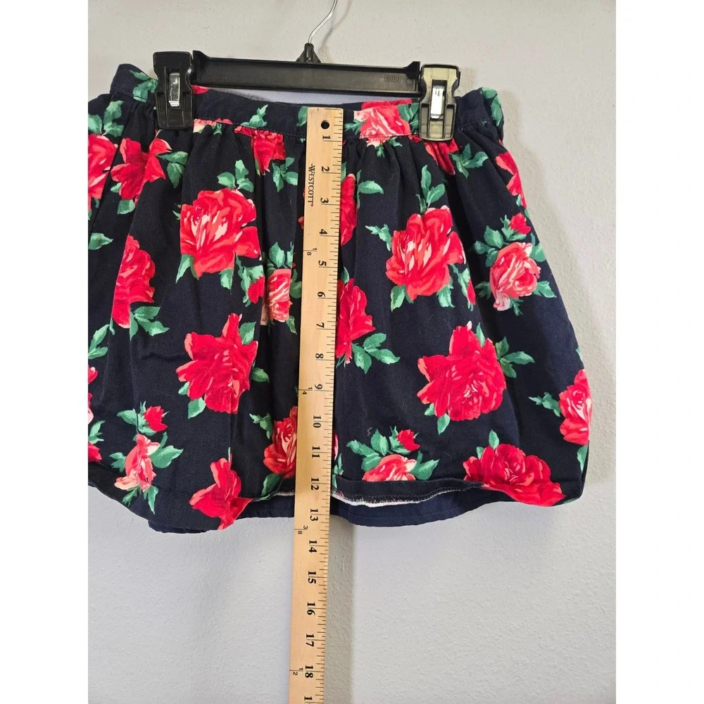 Janie and Jack Floral Rose Print Navy Blue Bubble Hem Skirt Size 10